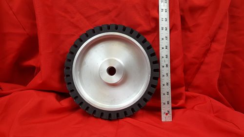10" x 2" Serrated Rubber Contact Wheel 1/2" Bearings for Belt Sander