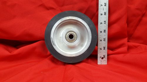 6" x 2" Solid Rubber Contact Wheel with 1/2" Bearings for 2x72 Grinder