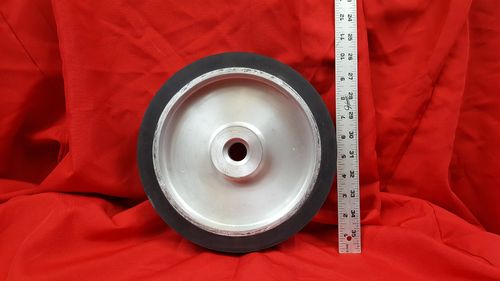 10" x 2" Solid Rubber Contact Wheel with 1/2" Bearings for 2x72 Grinder