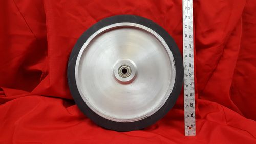 12" x 2" Solid Rubber Contact Wheel with 1/2" Bearings for 2x72 Grinder